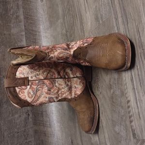 Roper Girls' Glitter Geo Print Western Boots
